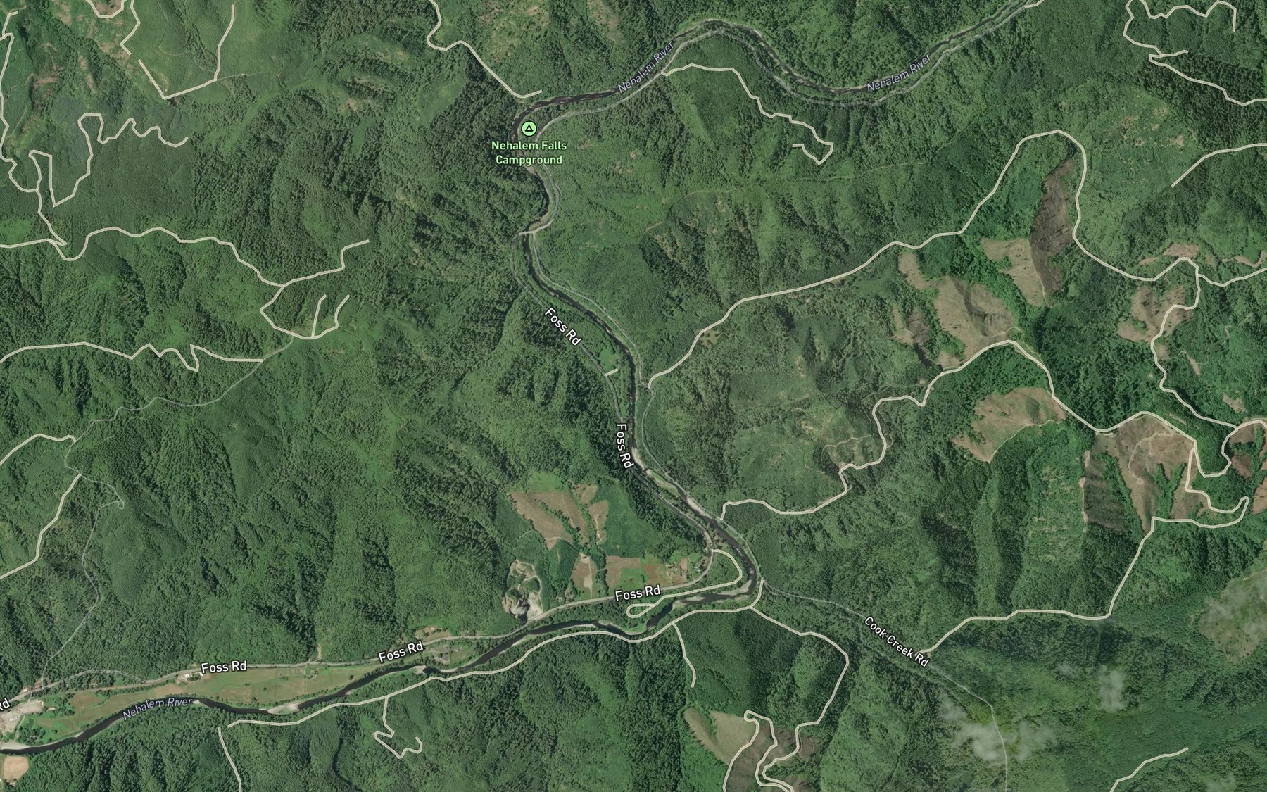 Satellite map of the Lost Creek