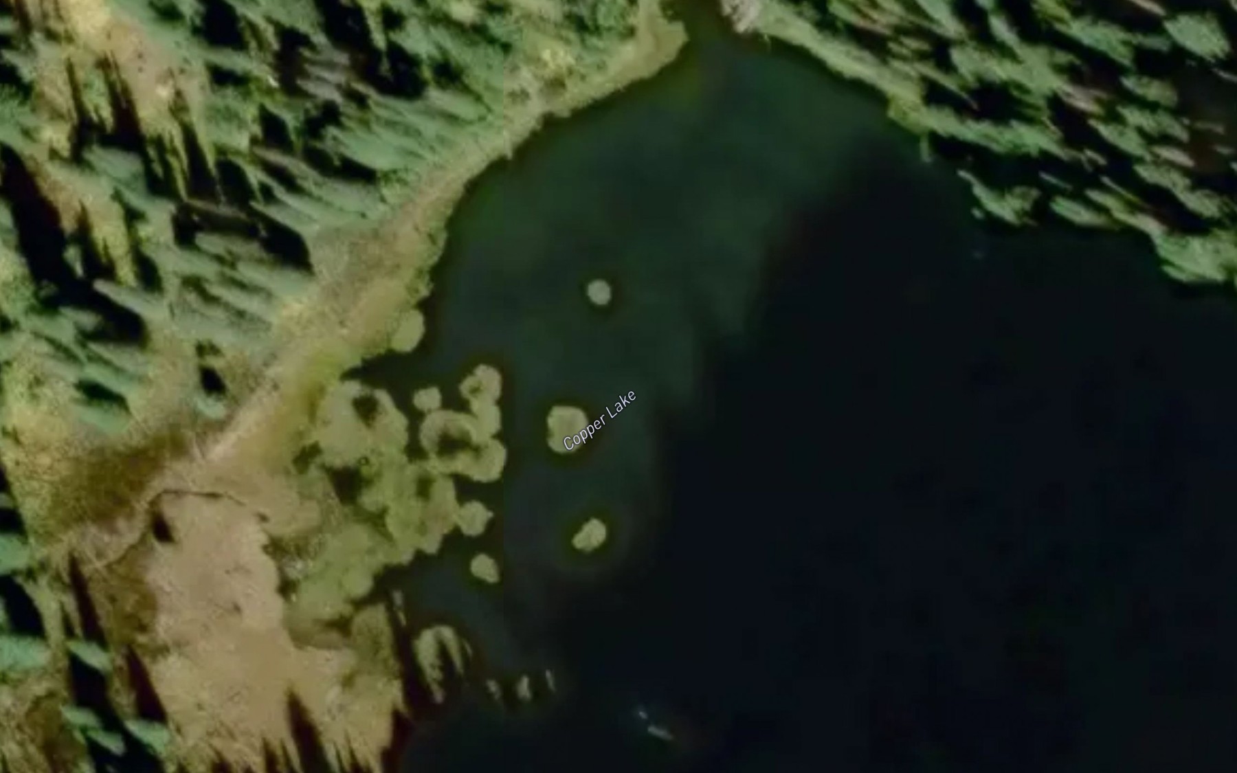 Satellite map of the Copper Lake