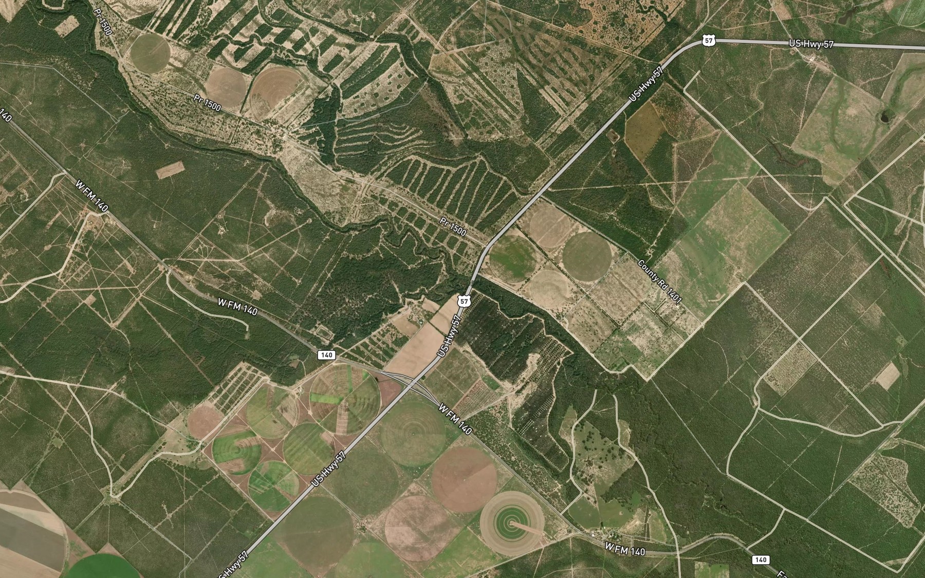 Satellite map of the Elm Creek
