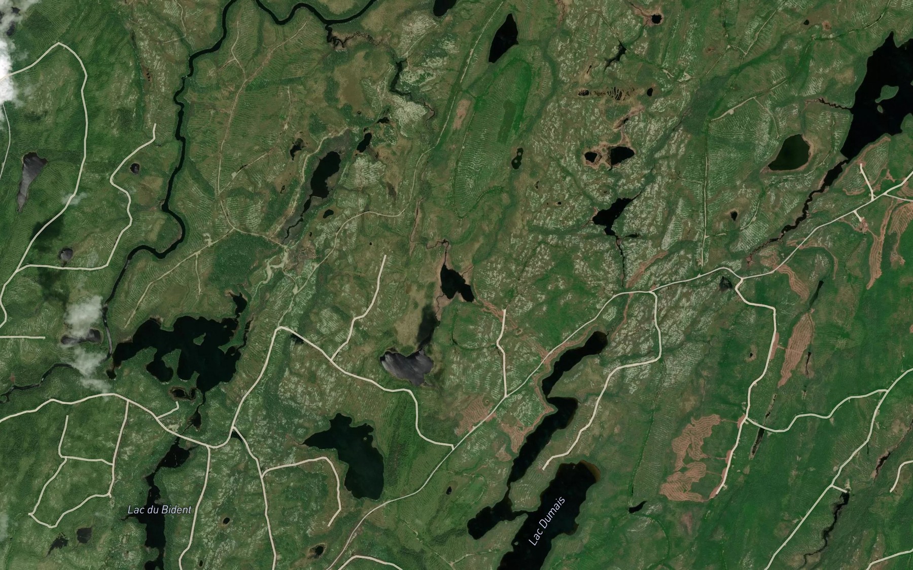Satellite map of the Lac Meras