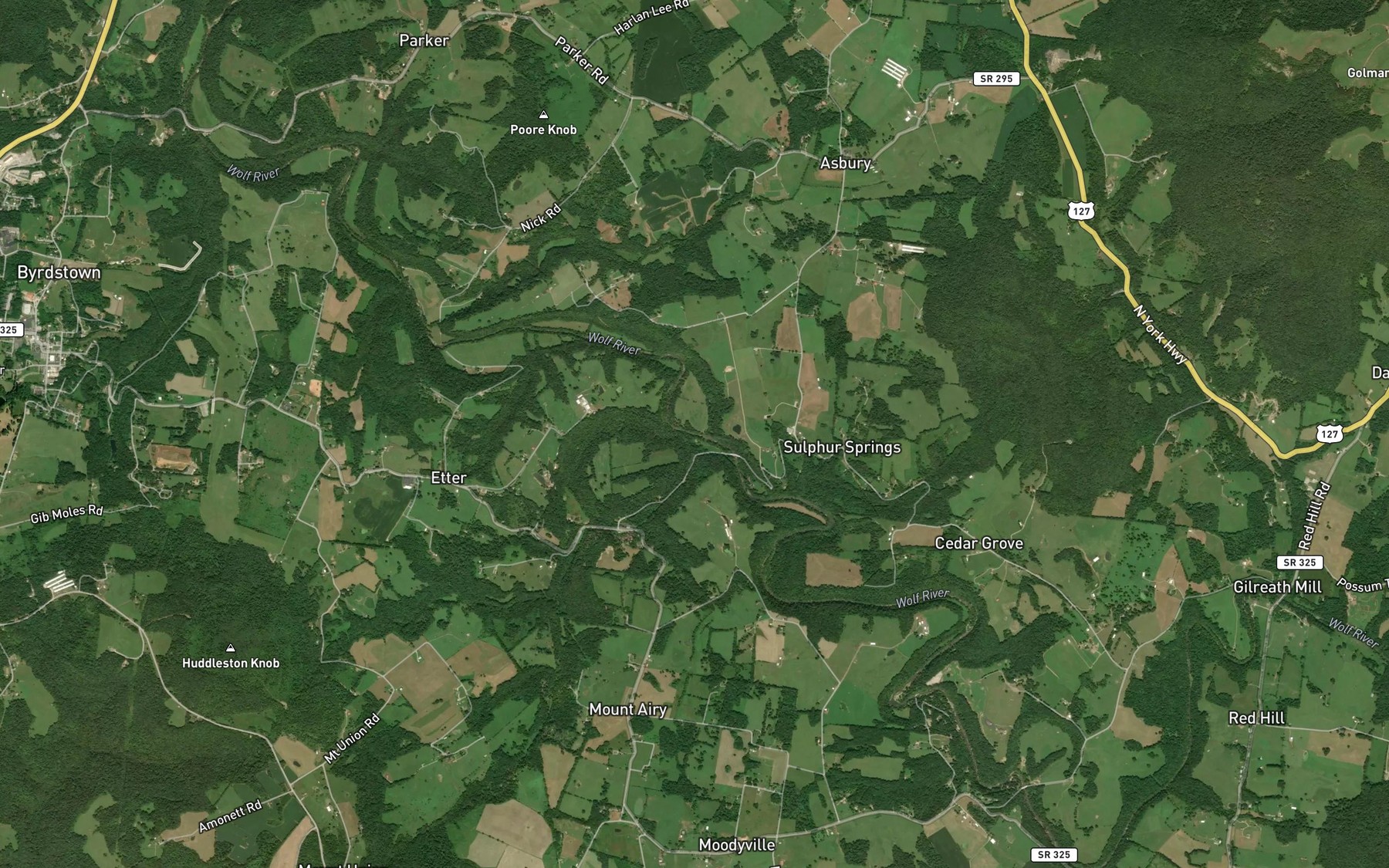 Satellite map of the Wright Branch
