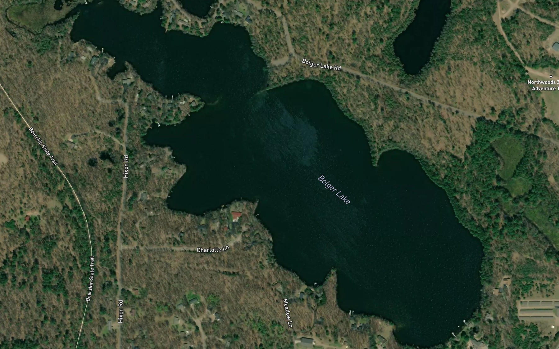 Satellite map of the Bolger Lake