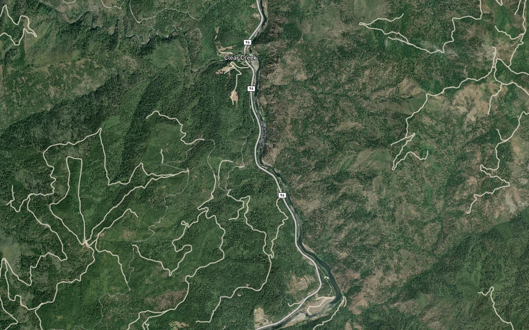 Satellite map of the Douglas Creek