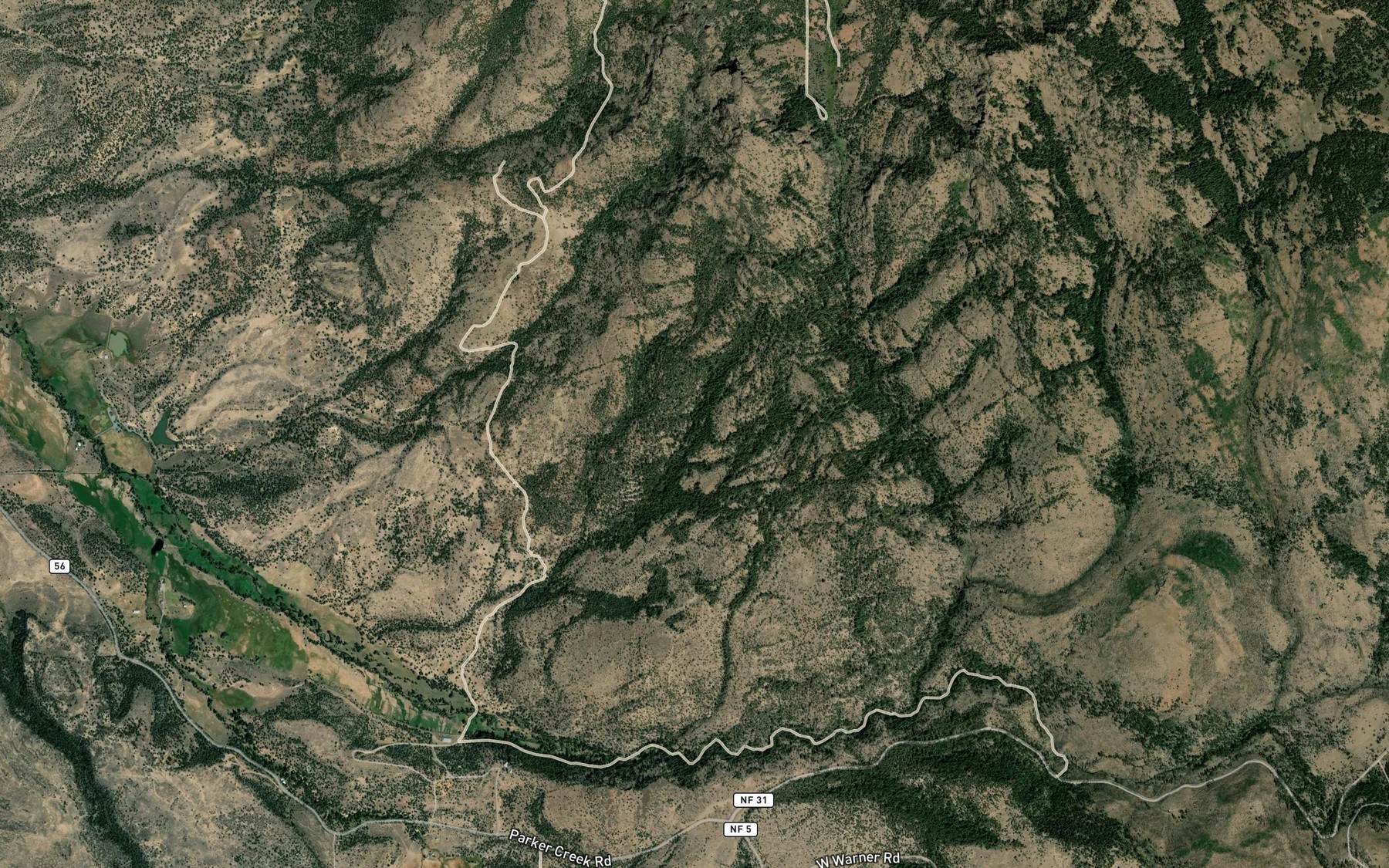 Satellite map of the Fern Spring