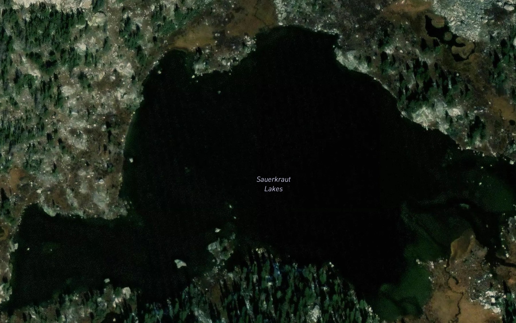 Satellite map of the Sauerkraut Lakes