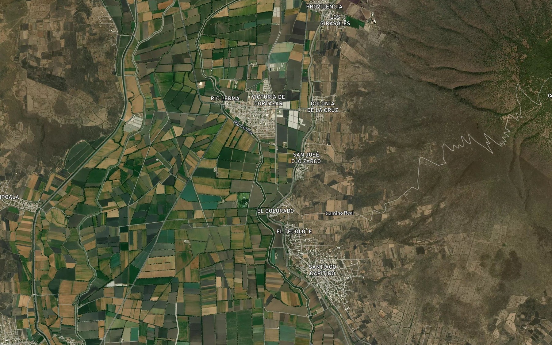 Satellite map of the El Diezmo