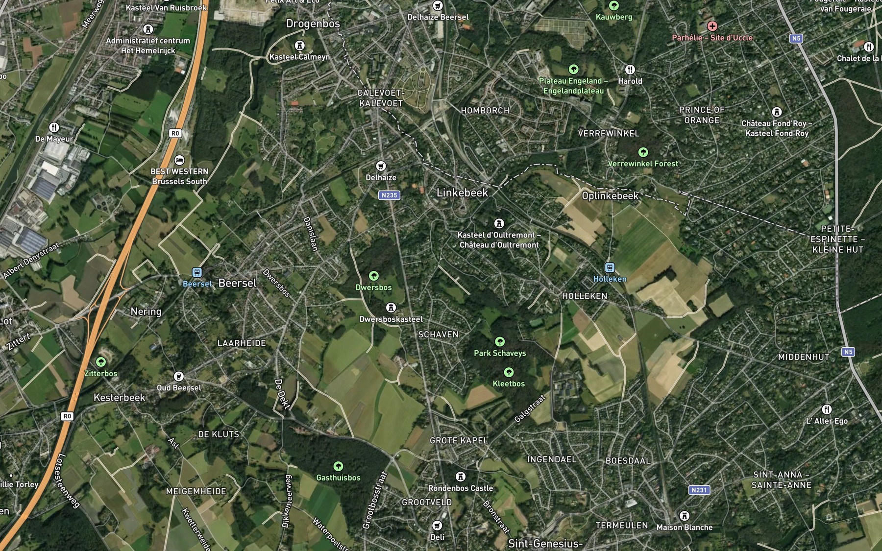 Satellite map of the Verrewinkelbeek