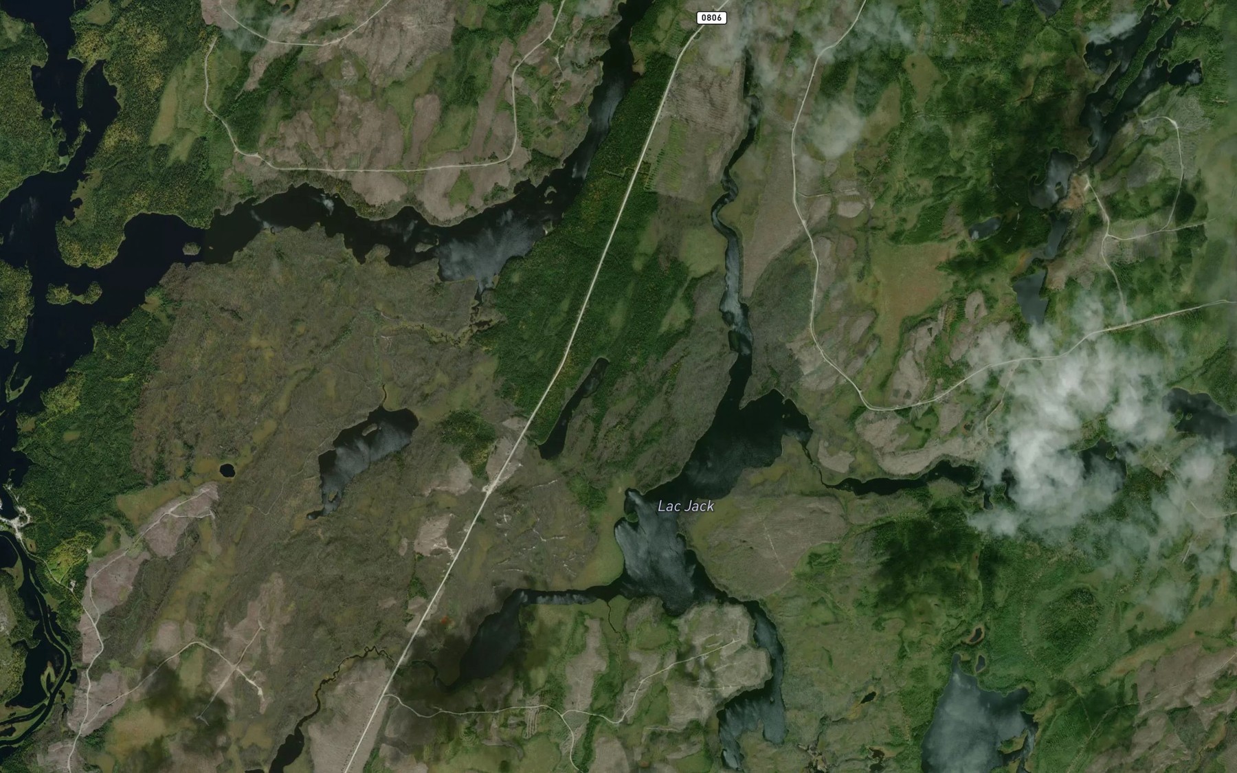 Satellite map of the Lac Jack