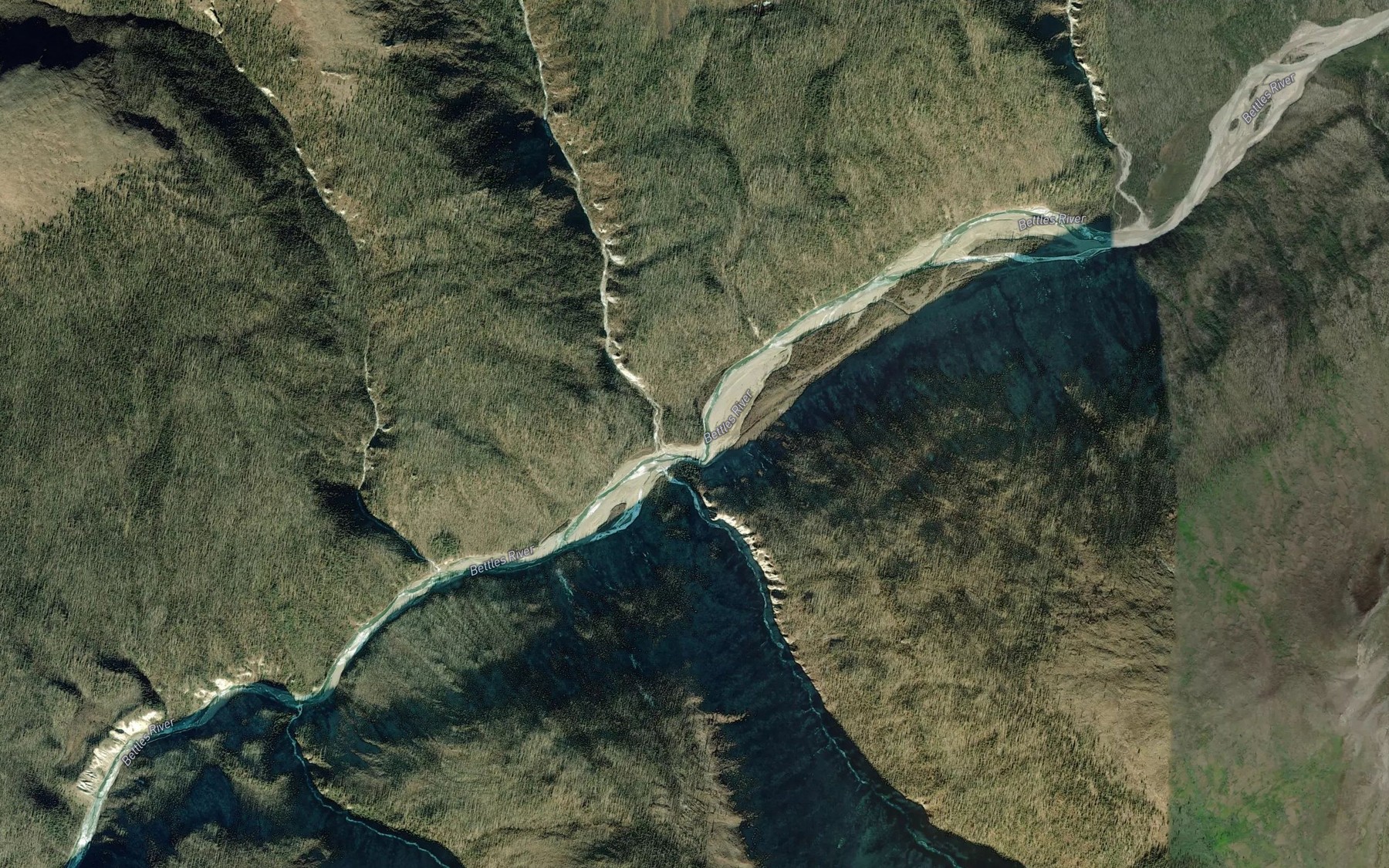 Satellite map of the Limestone Creek