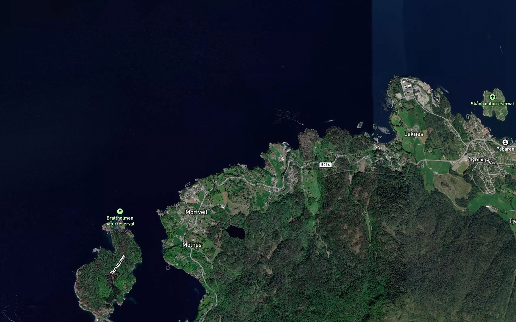 Satellite map of the Skogavik