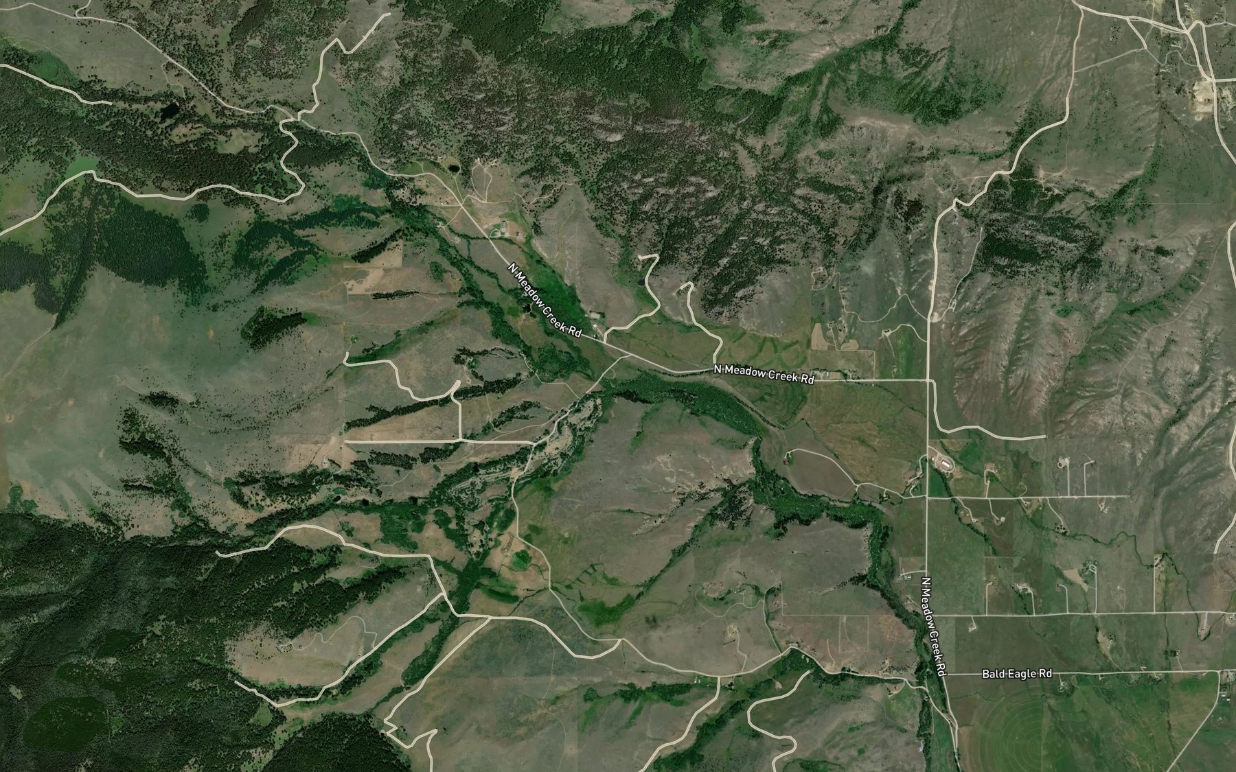 Satellite map of the Washington Creek