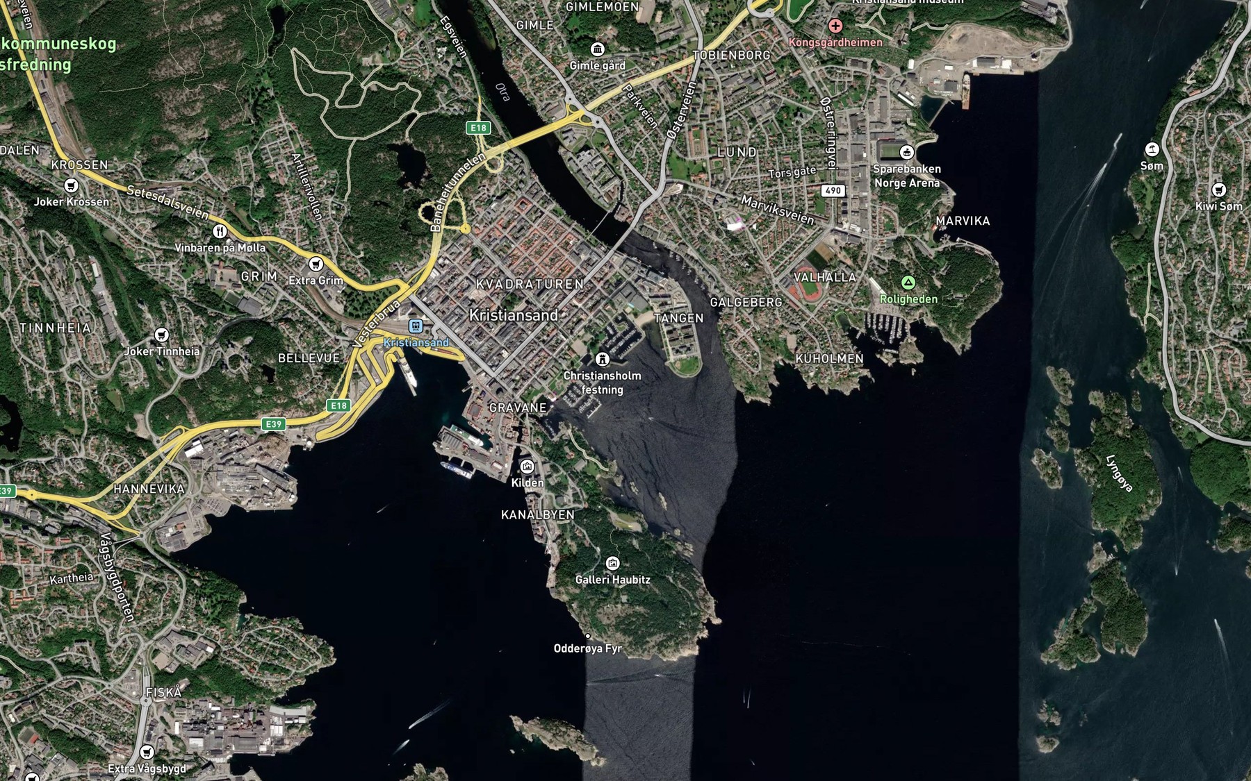 Satellite map of the Austerhavna