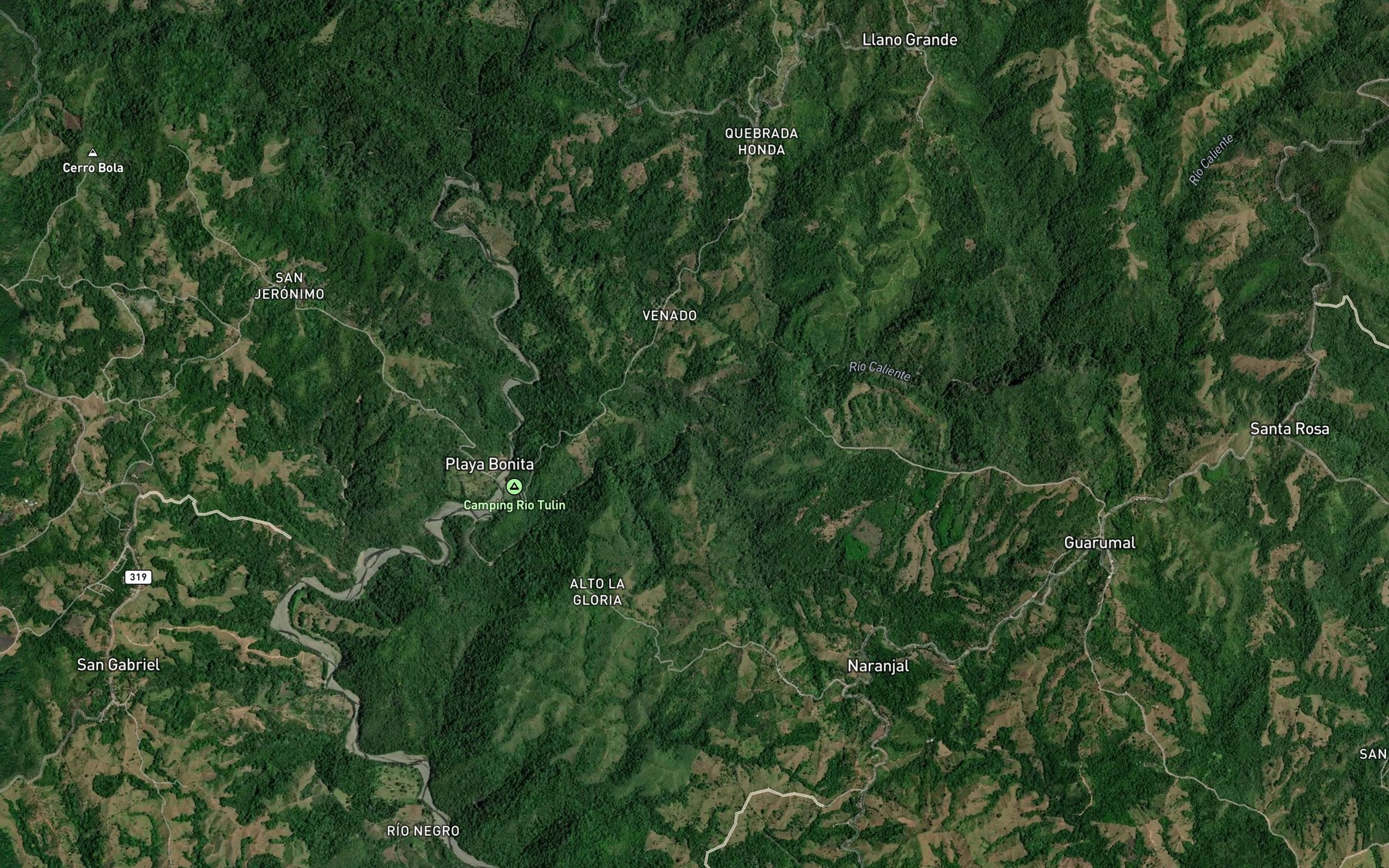 Satellite map of the Rio Tigre
