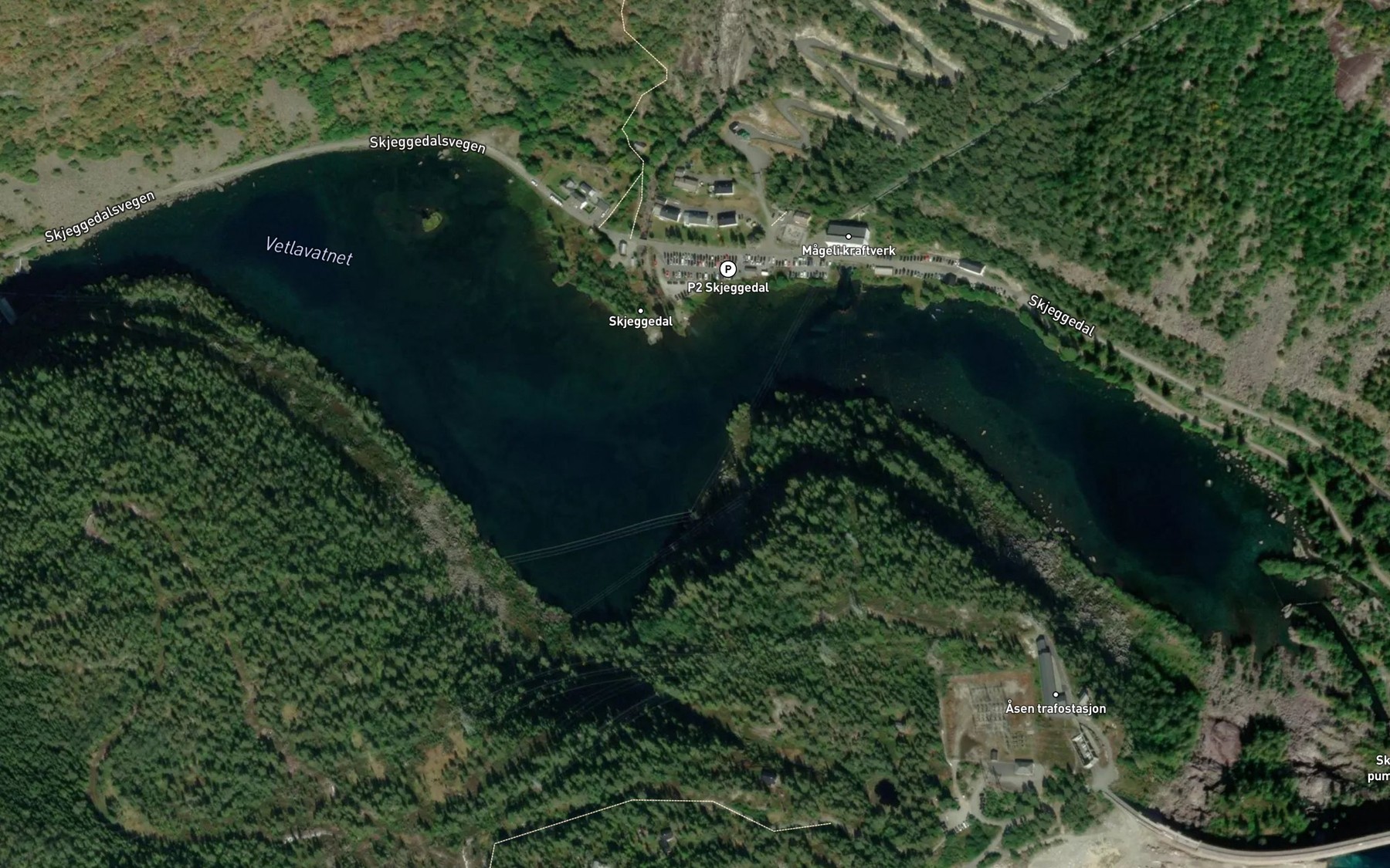 Satellite map of the Vetlevatnet