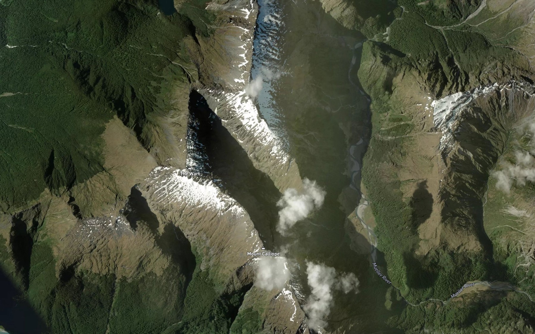 Satellite map of the Emily Falls
