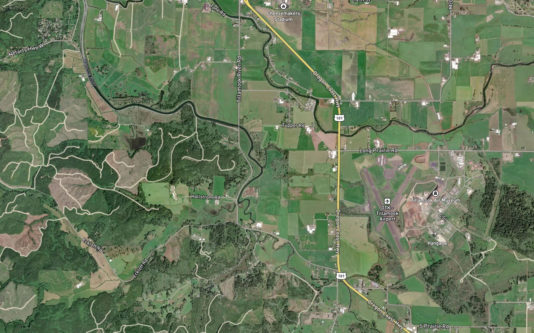 Satellite map of the Anderson Creek