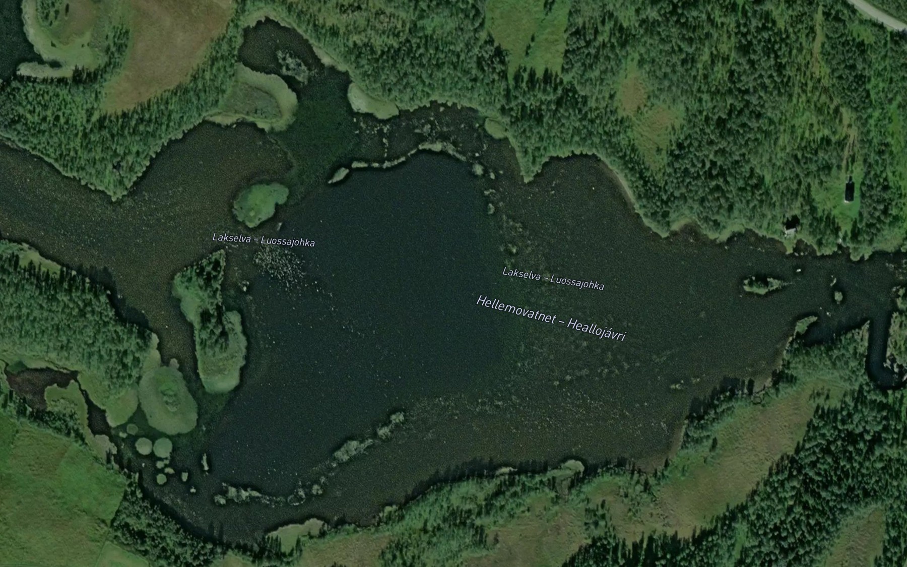 Satellite map of the Heallojavri