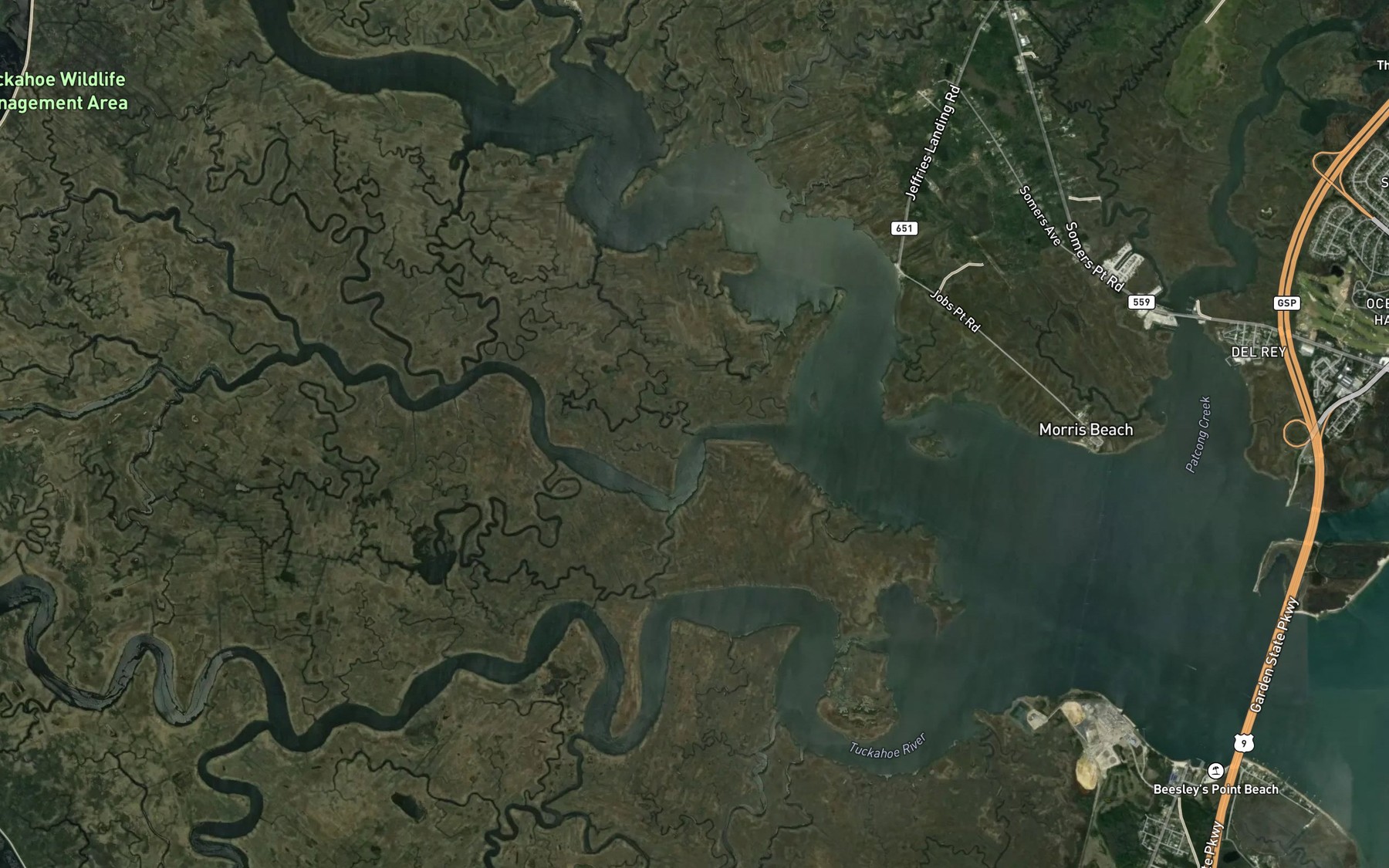 Satellite map of the Commando Creek