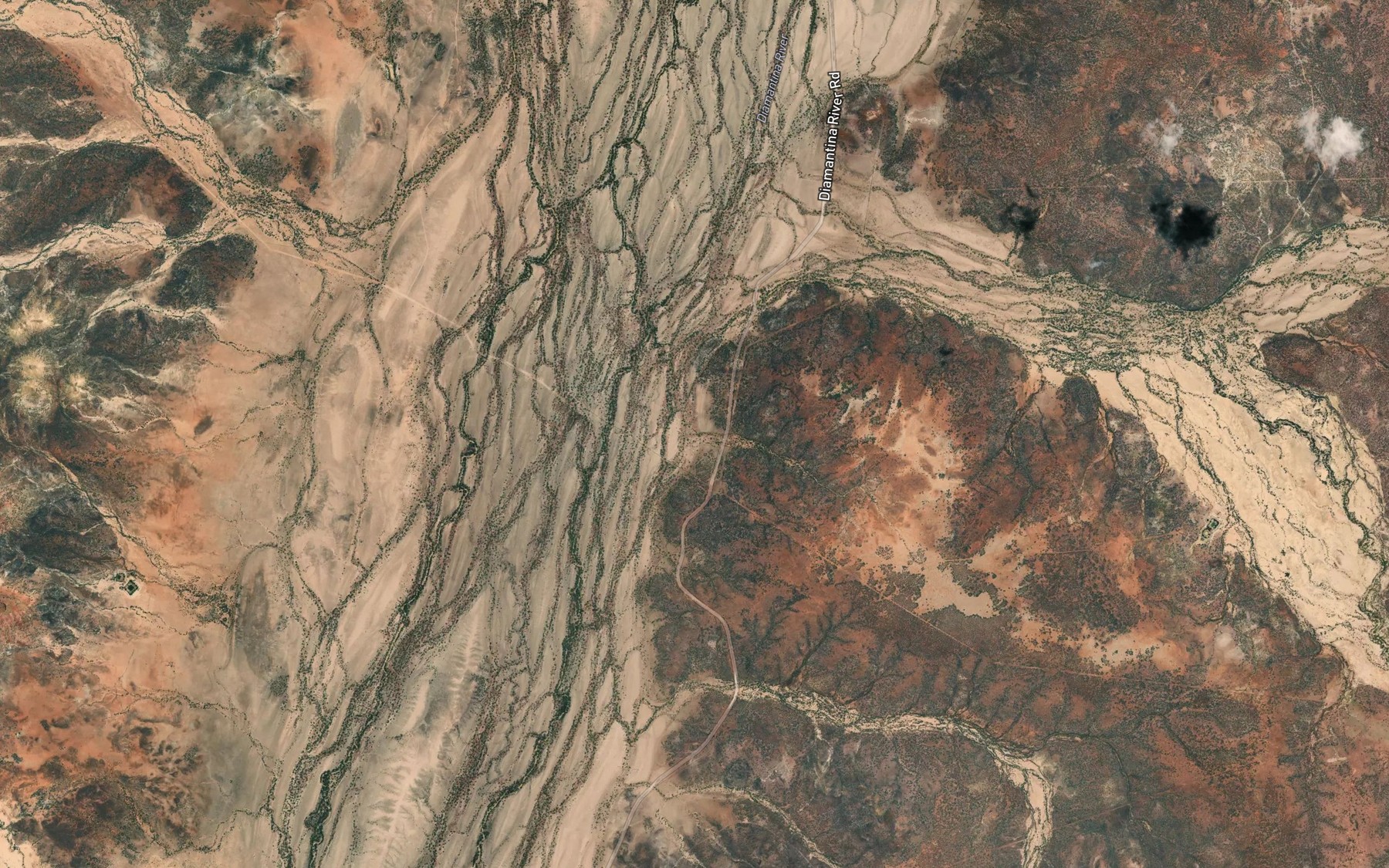 Satellite map of the Mulray Creek
