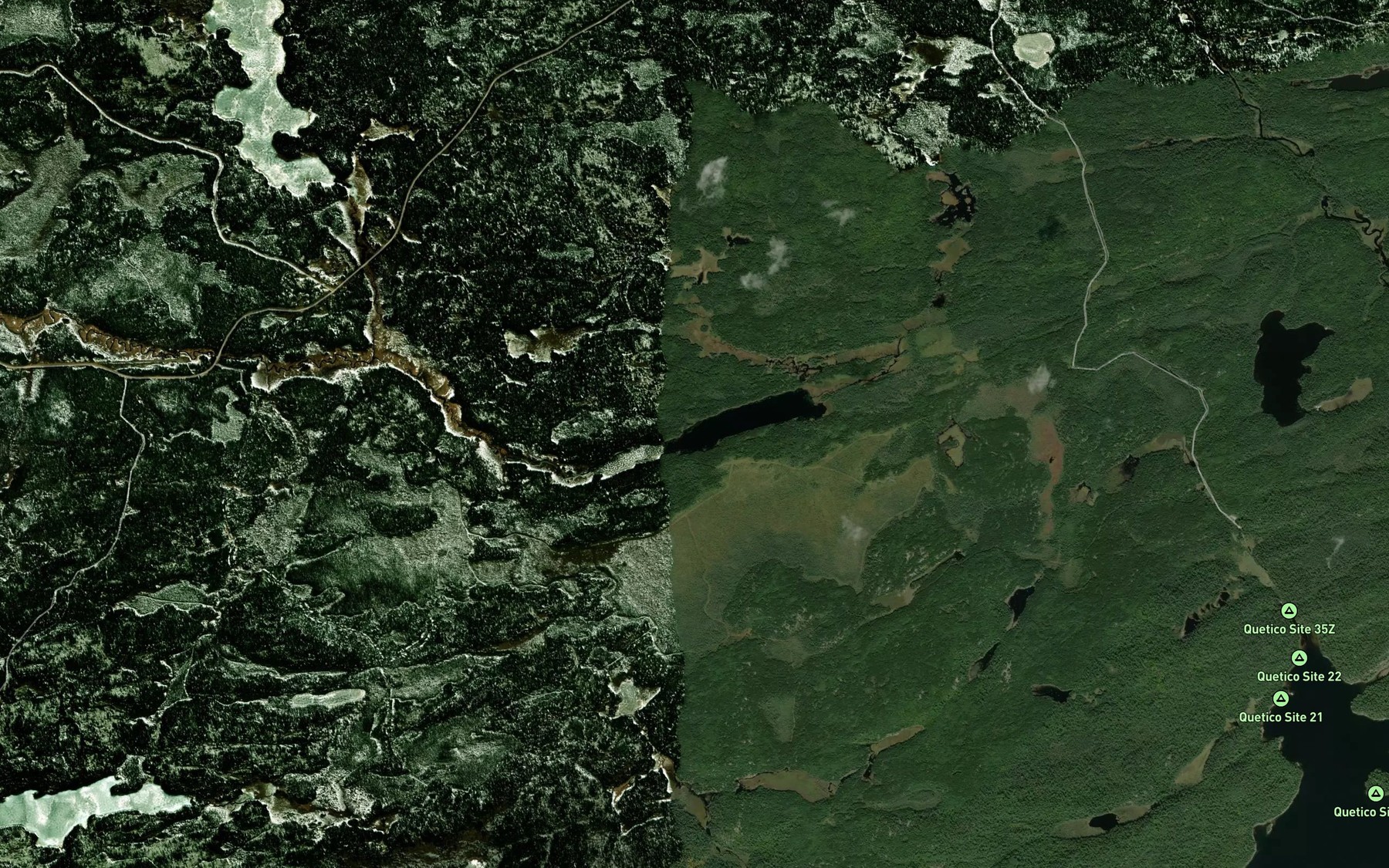 Satellite map of the Spratt Lake
