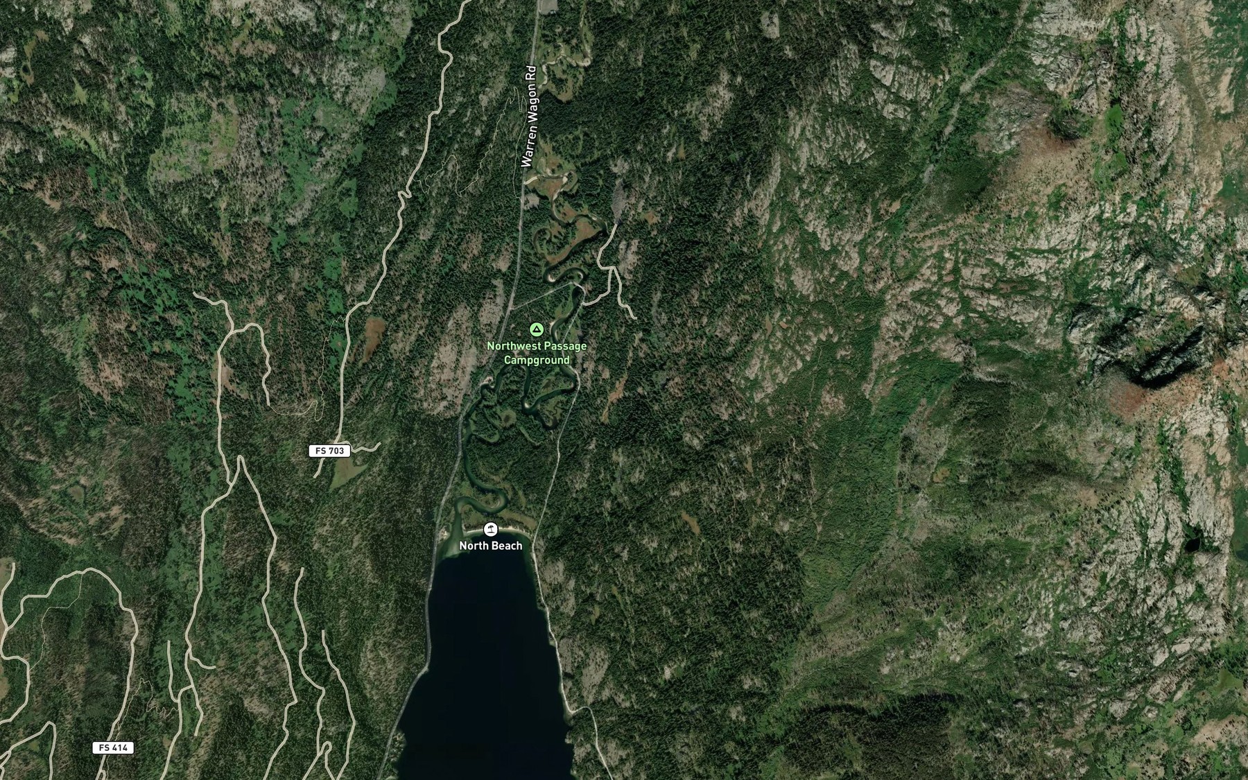 Satellite map of the Elip Creek