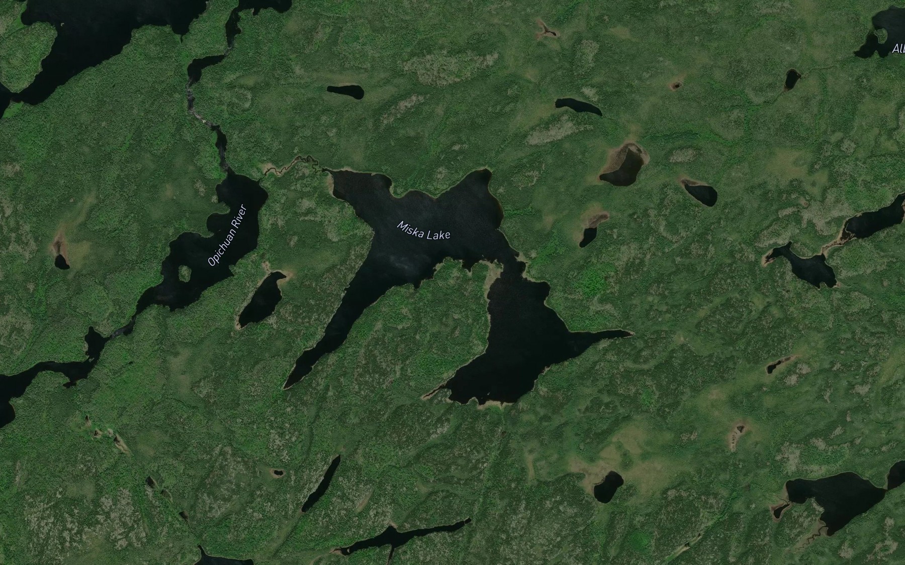 Satellite map of the Miska Lake