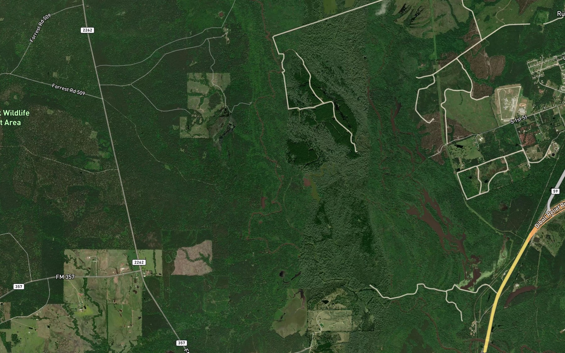 Satellite map of the Tub Lake