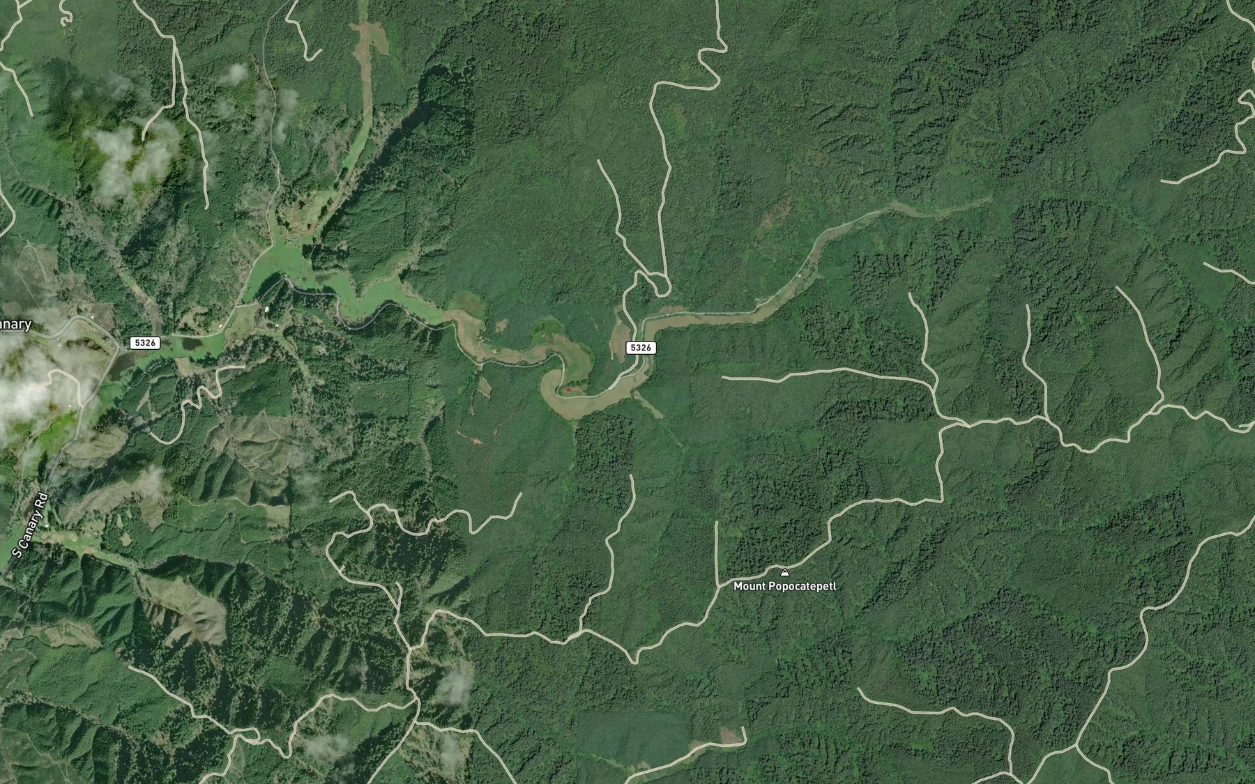 Satellite map of the Ryder Creek