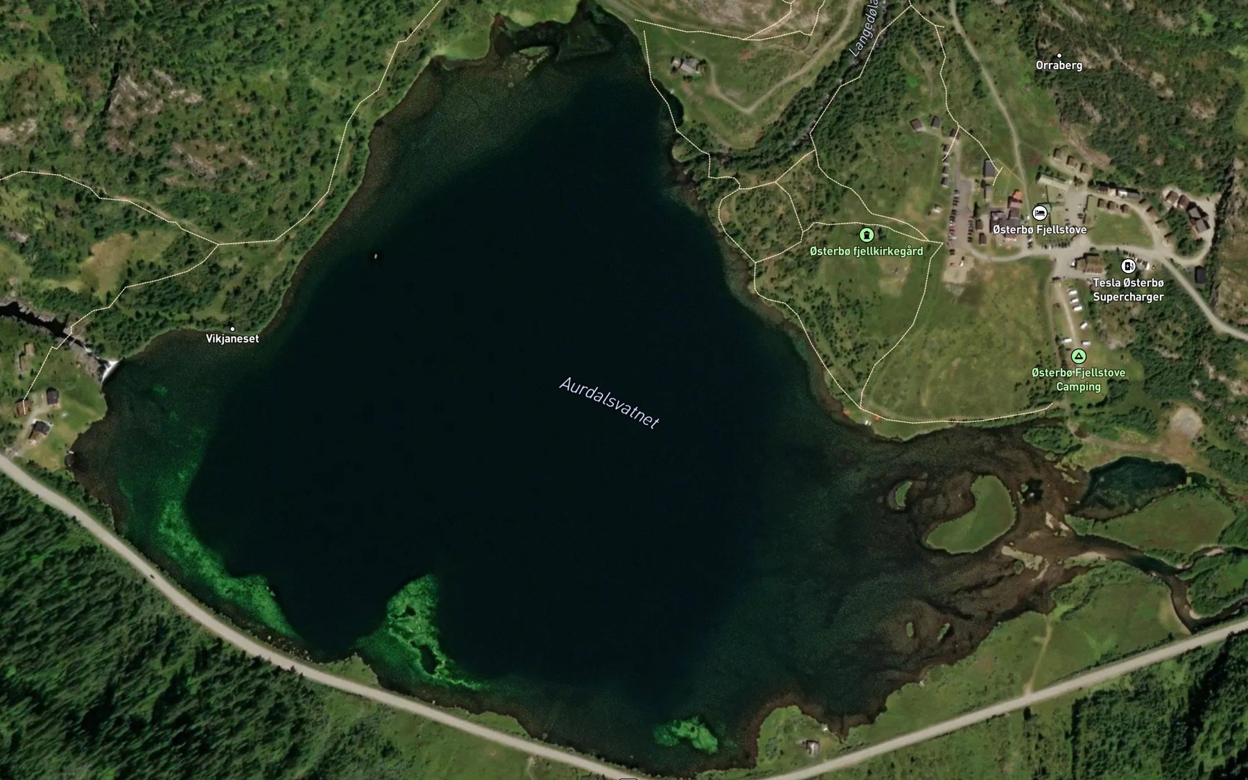 Satellite map of the Aurdalsvatnet