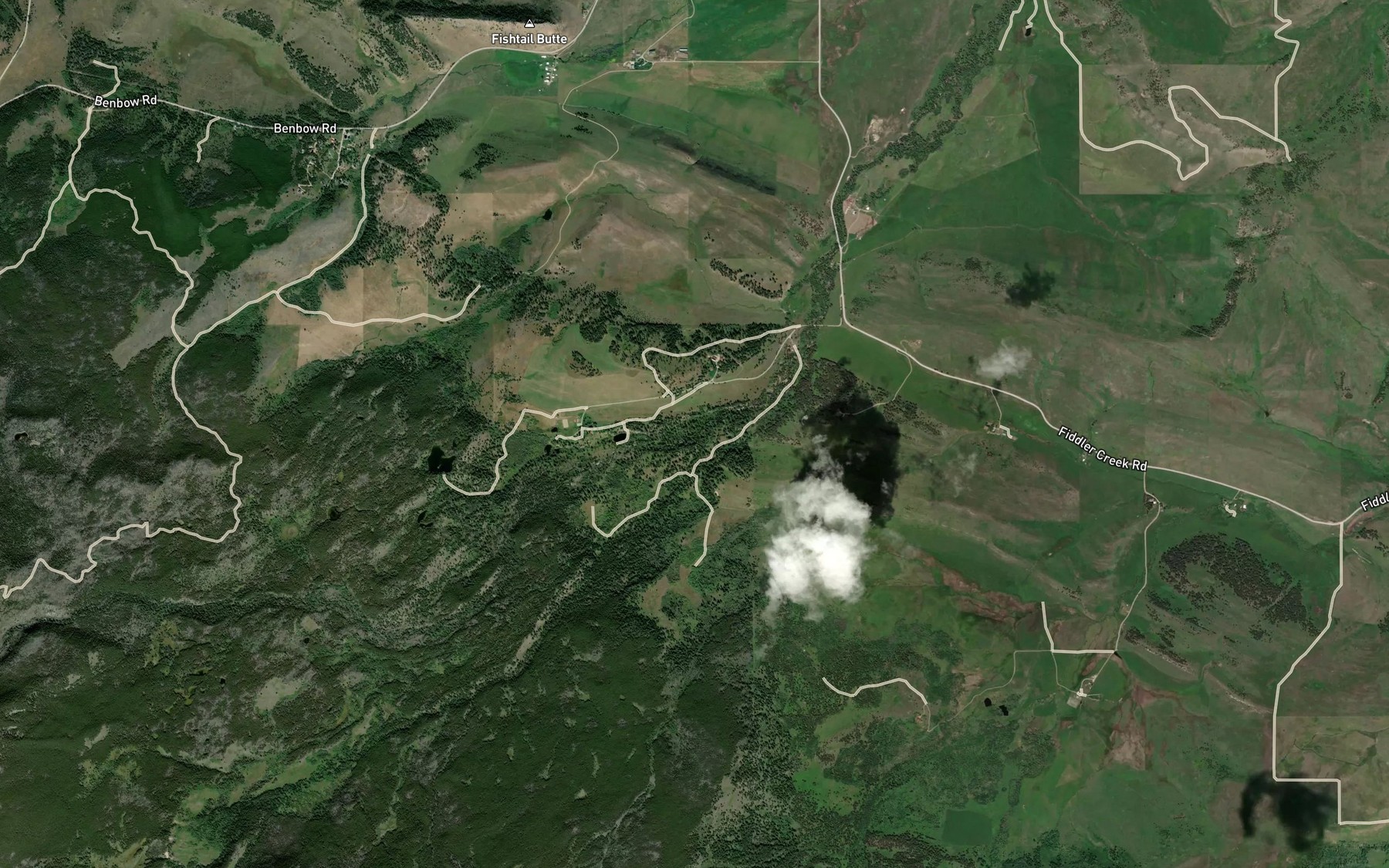 Satellite map of the West Fishtail Creek