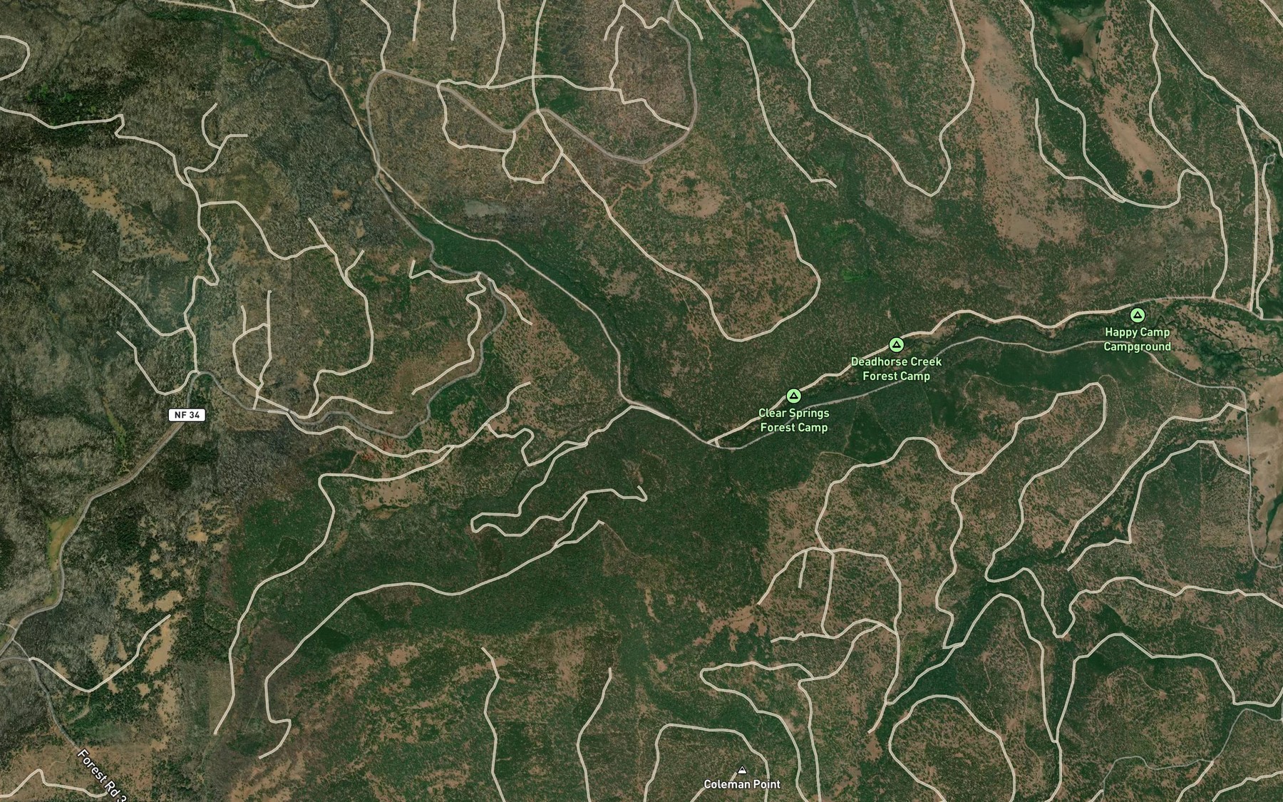 Satellite map of the Deer Creek