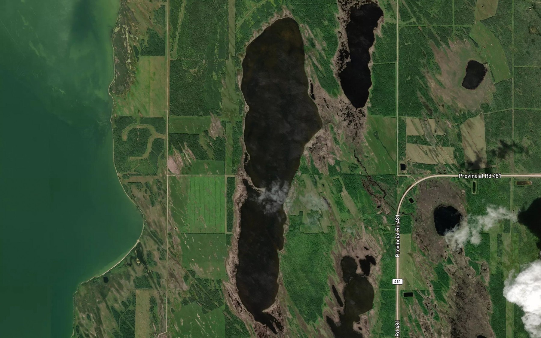 Satellite map of the Claude Lake