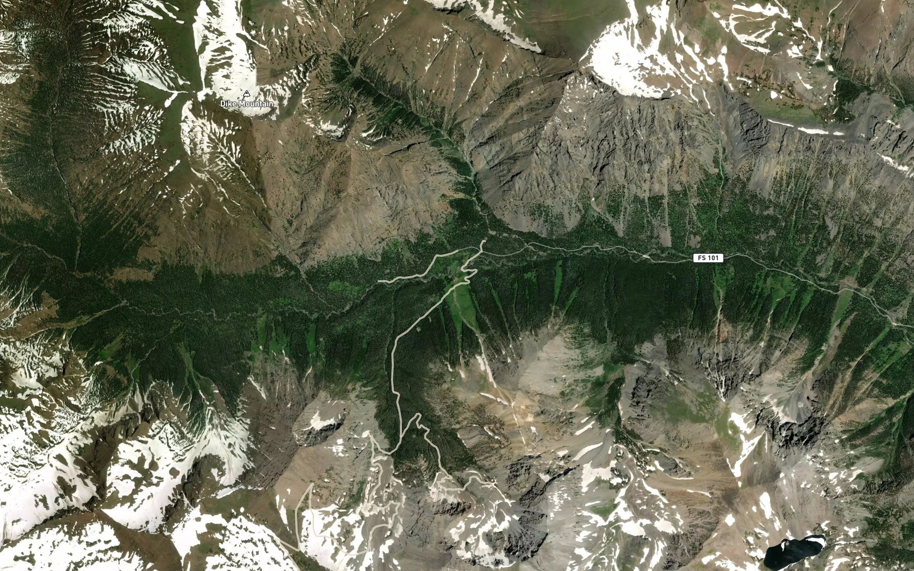Satellite map of the Galena Creek