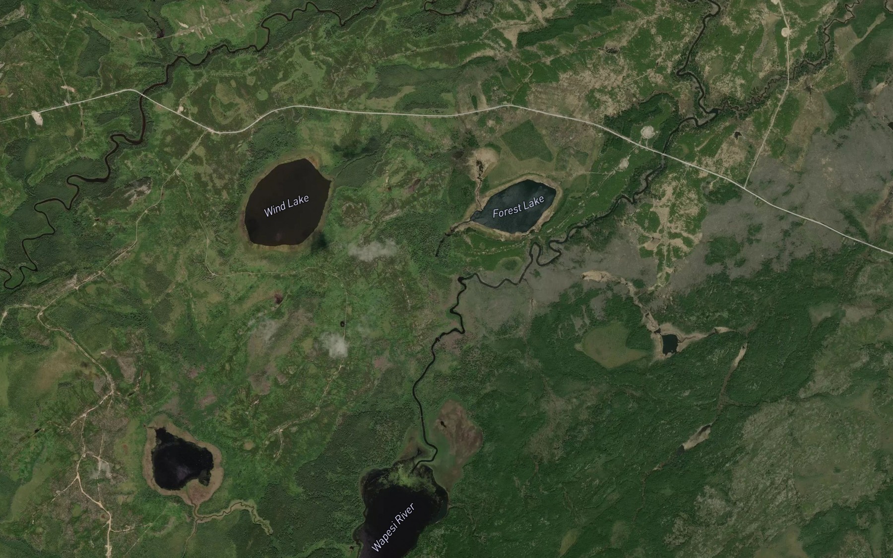 Satellite map of the Wind Creek