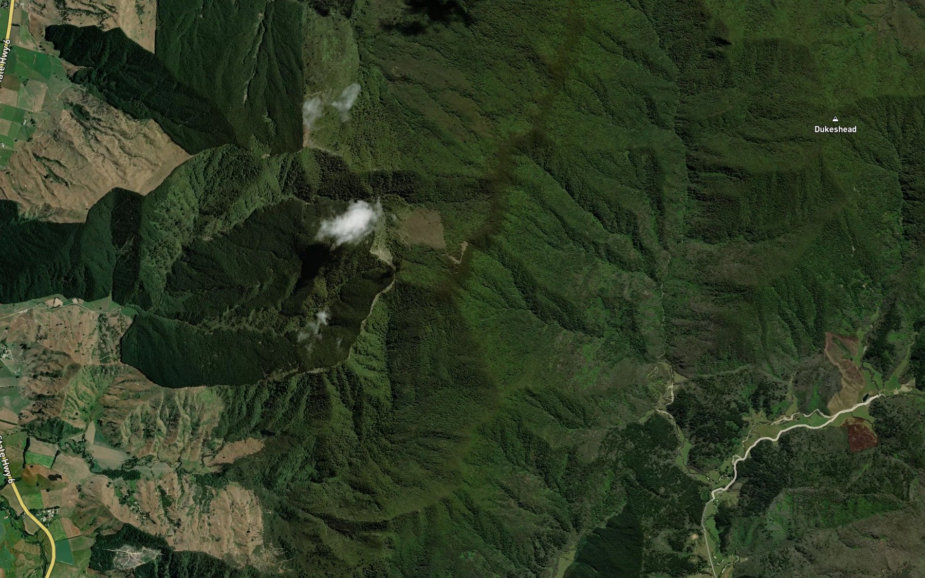 Satellite map of the Firewood Stream