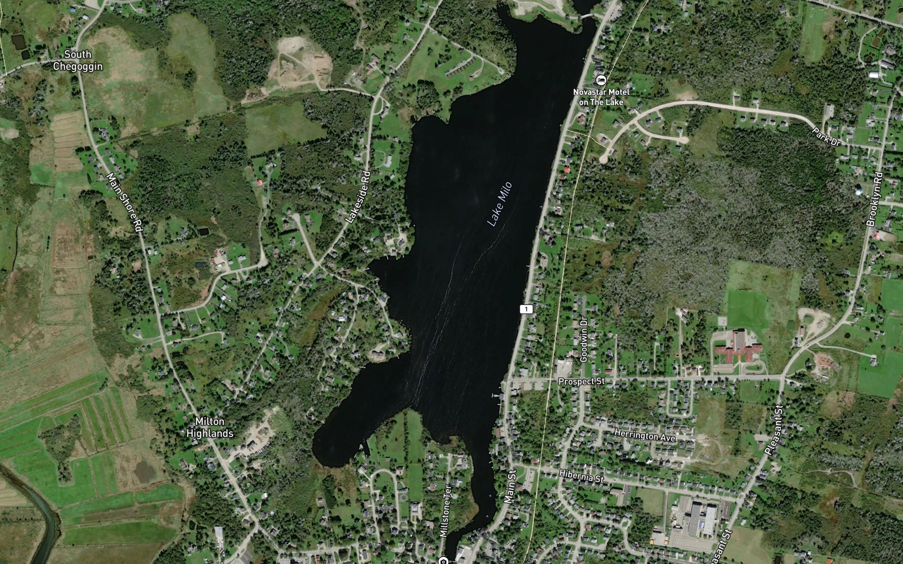 Satellite map of the Lake Milo