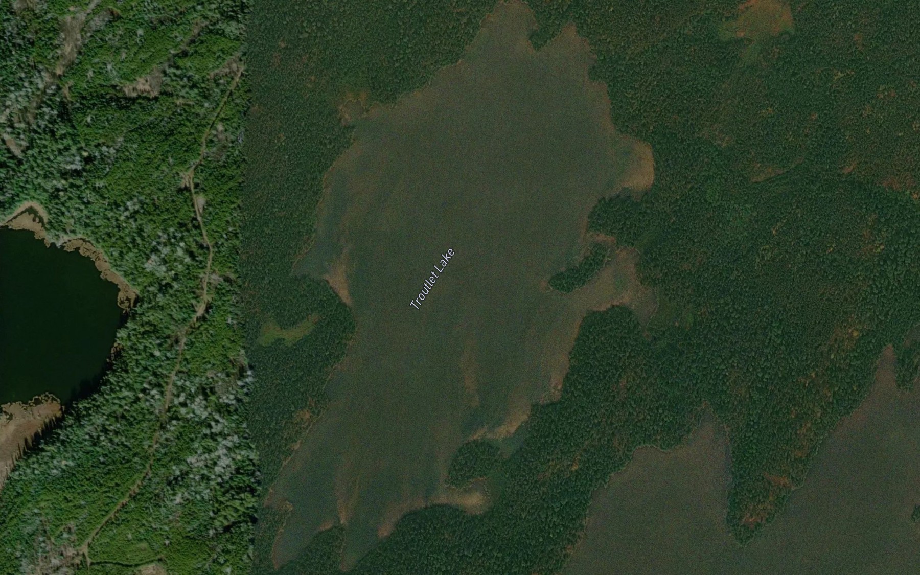 Satellite map of the Troutlet Lake