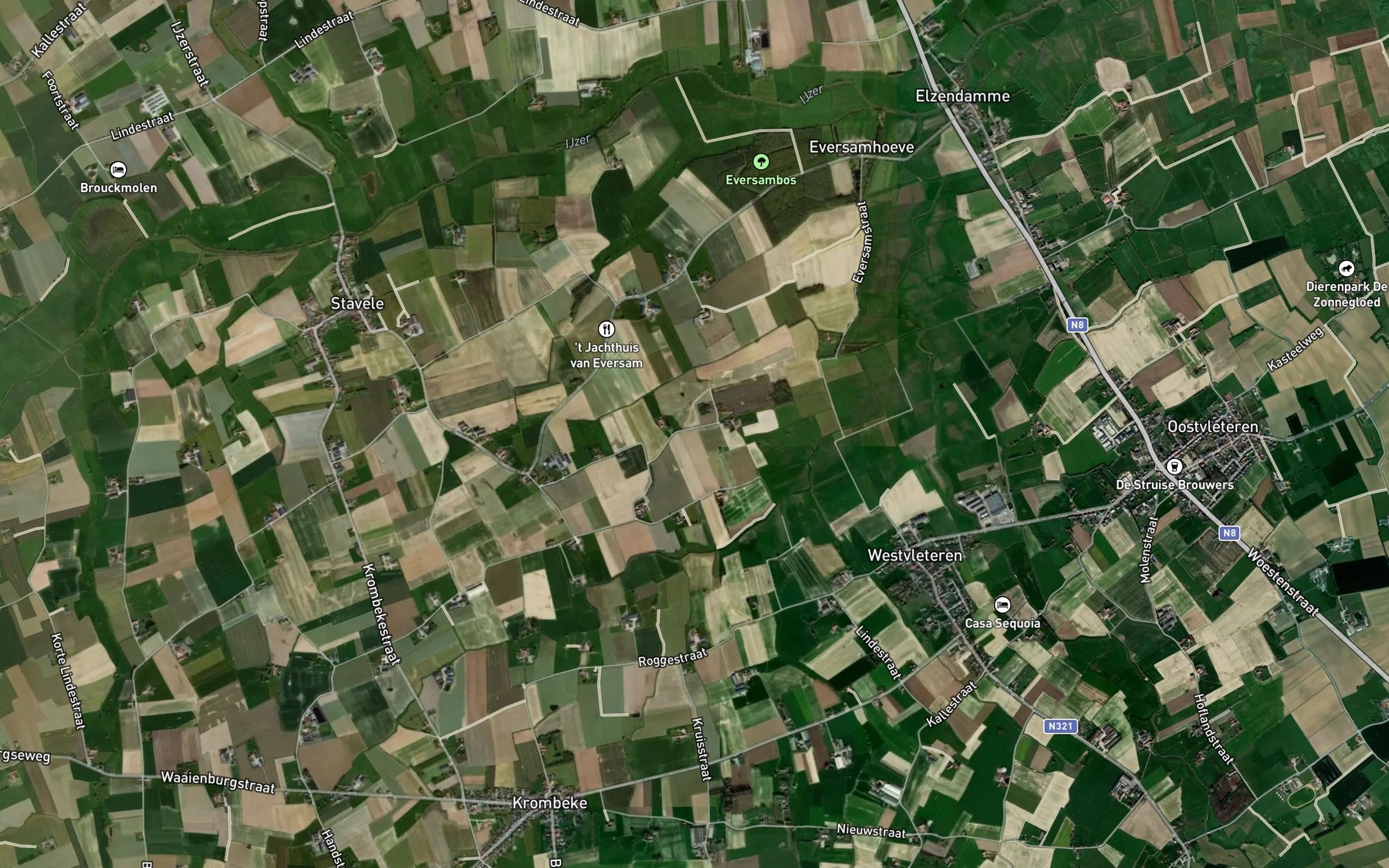 Satellite map of the Houstlandbeek