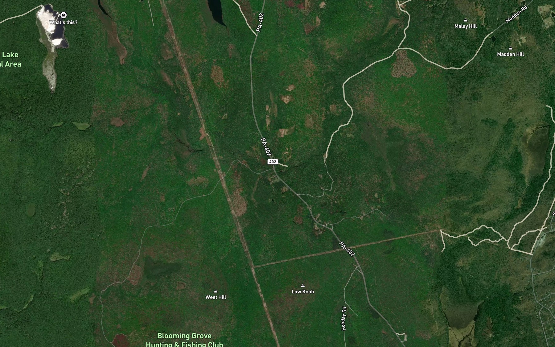 Satellite map of the Notch Brook