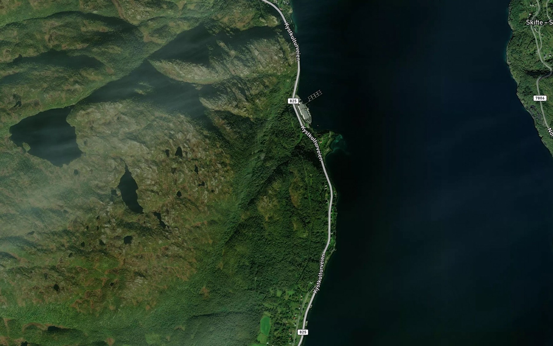 Satellite map of the Olinaelva