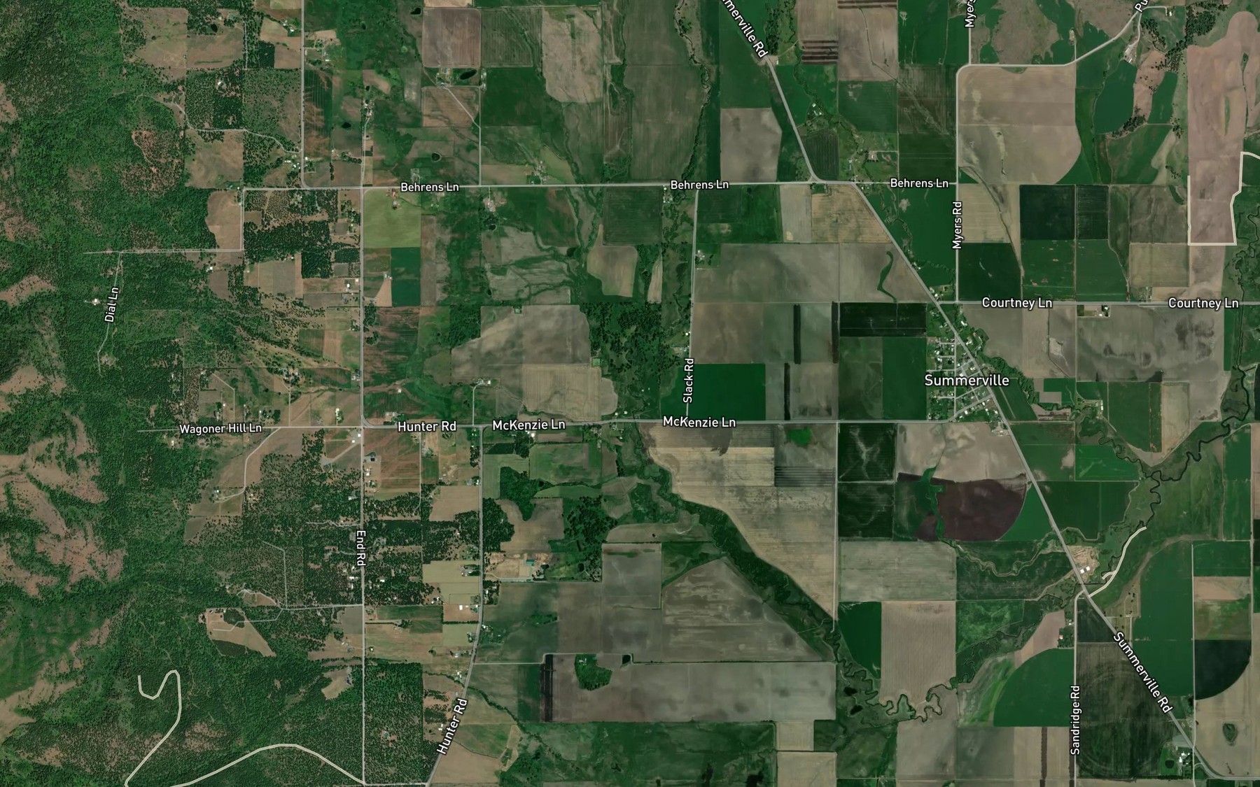 Satellite map of the Dry Creek