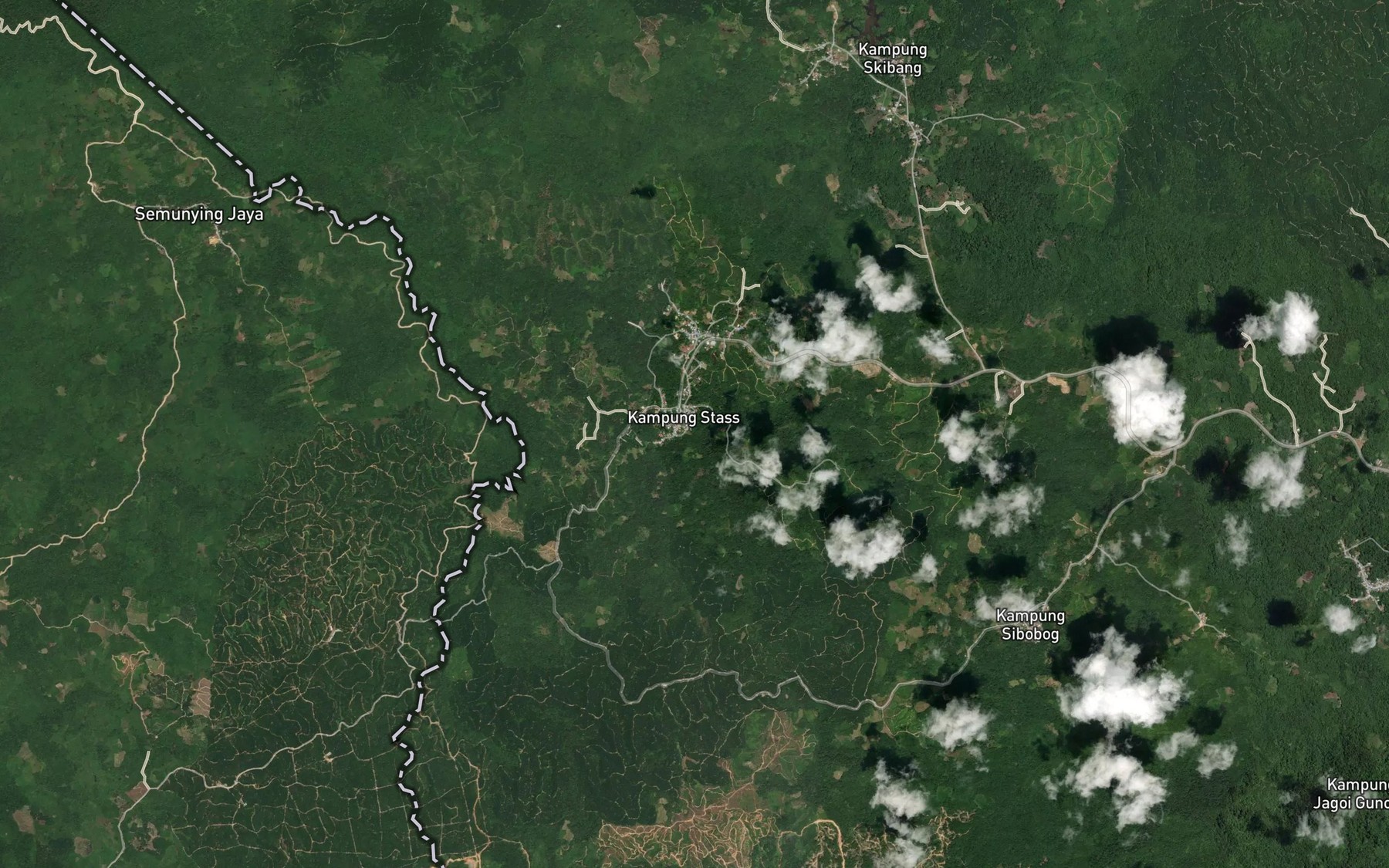Satellite map of the Sungai Stass