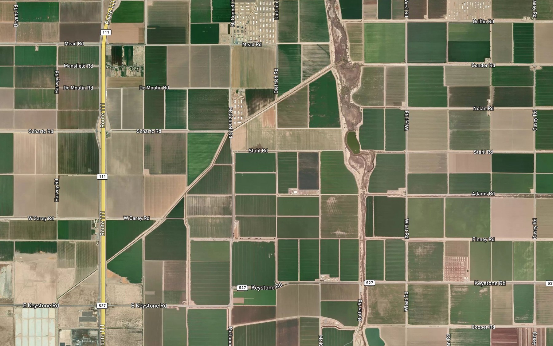 Satellite map of the Redwood Nine Drain