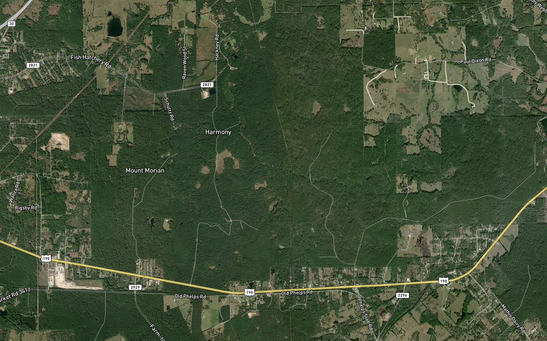 Satellite map of the East Fork Harmon Creek