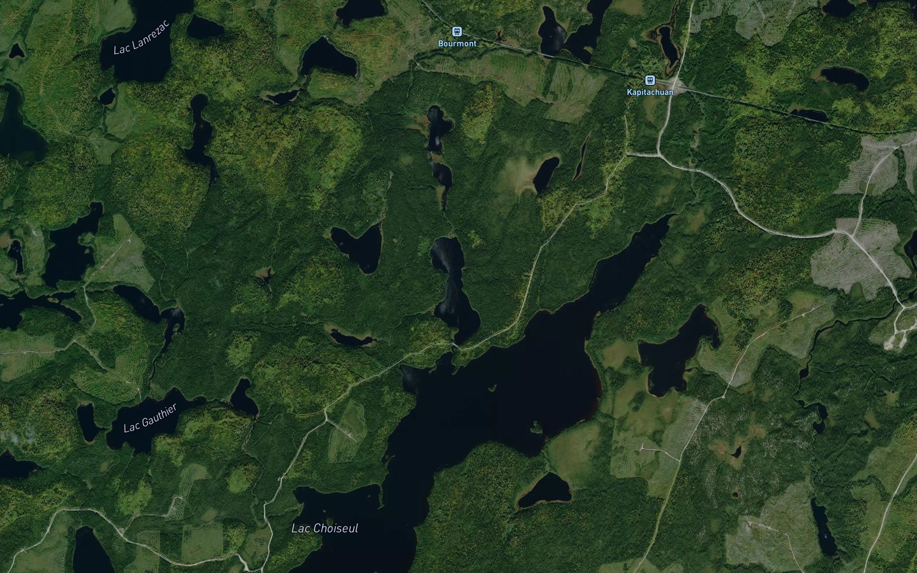Satellite map of the Lac du Moteur