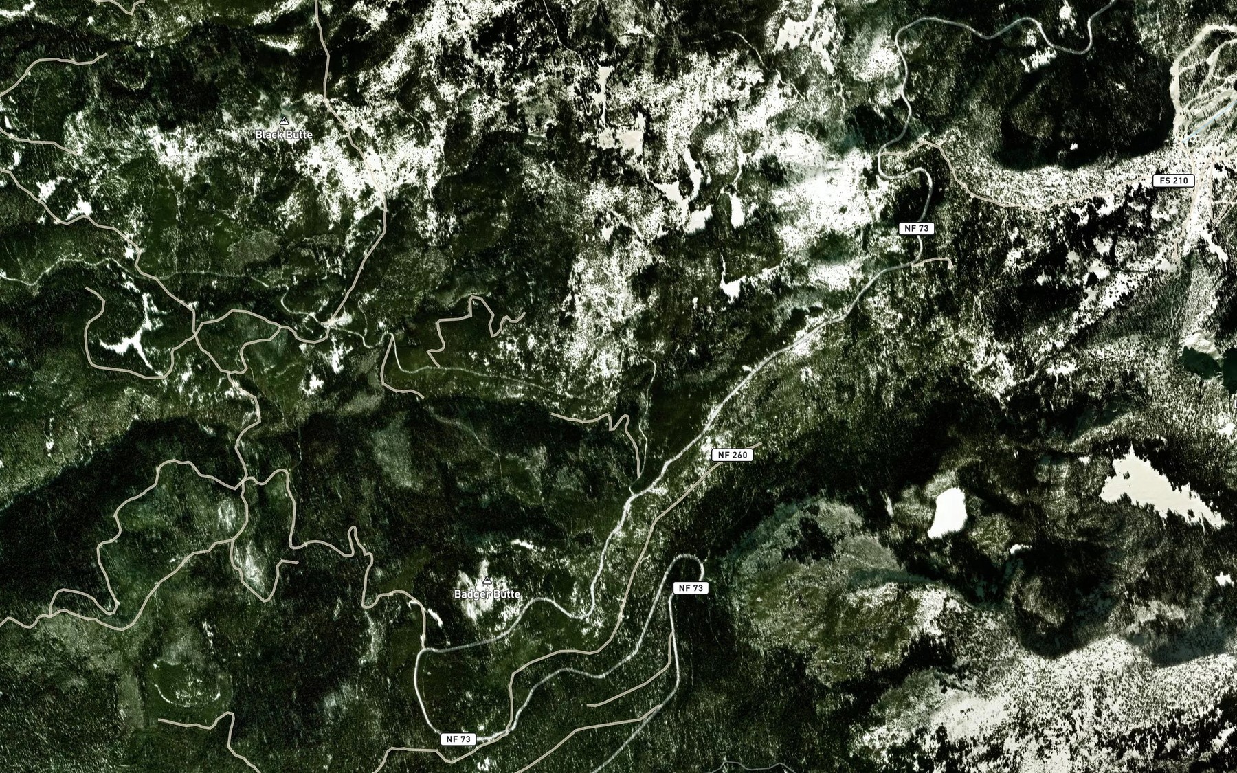 Satellite map of the Long Meadow Creek