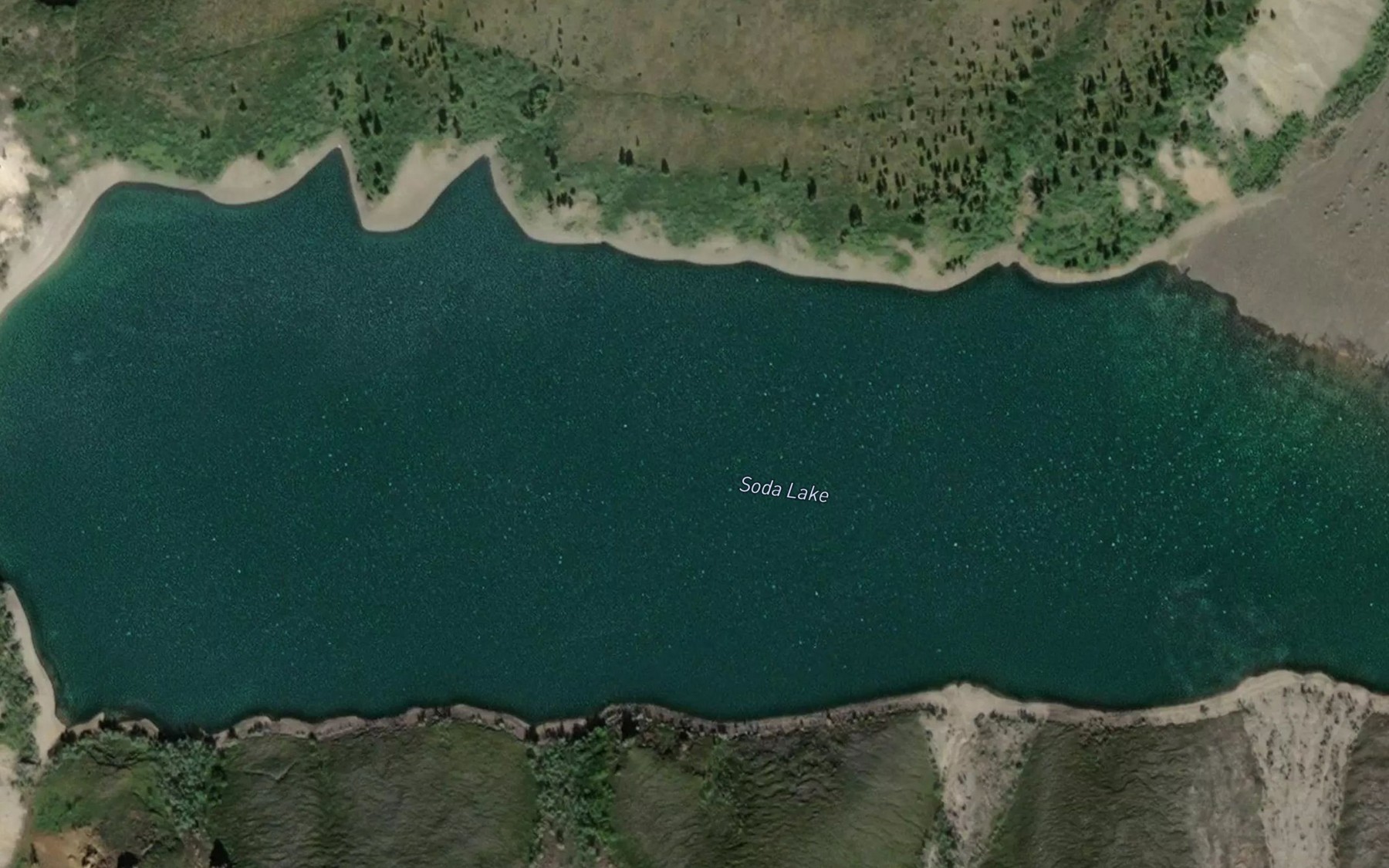 Satellite map of the Soda Lake