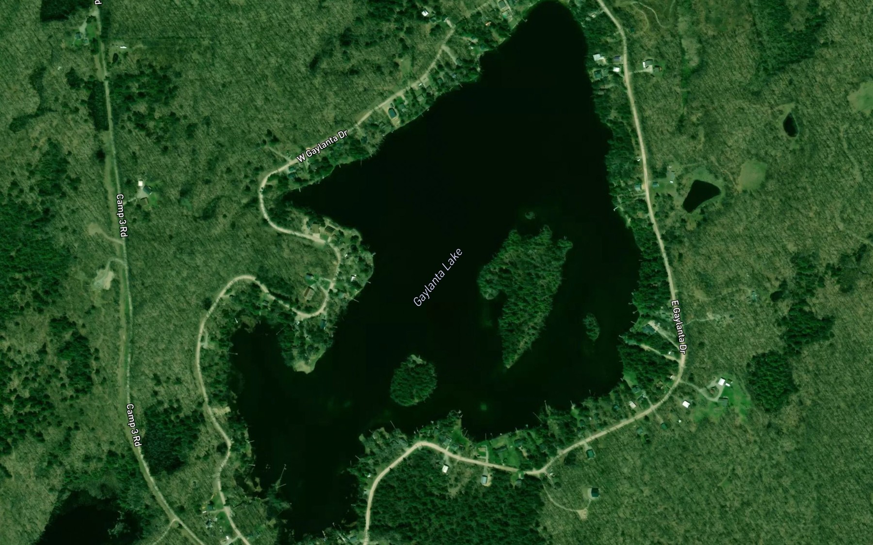 Satellite map of the Gaylanta Lake
