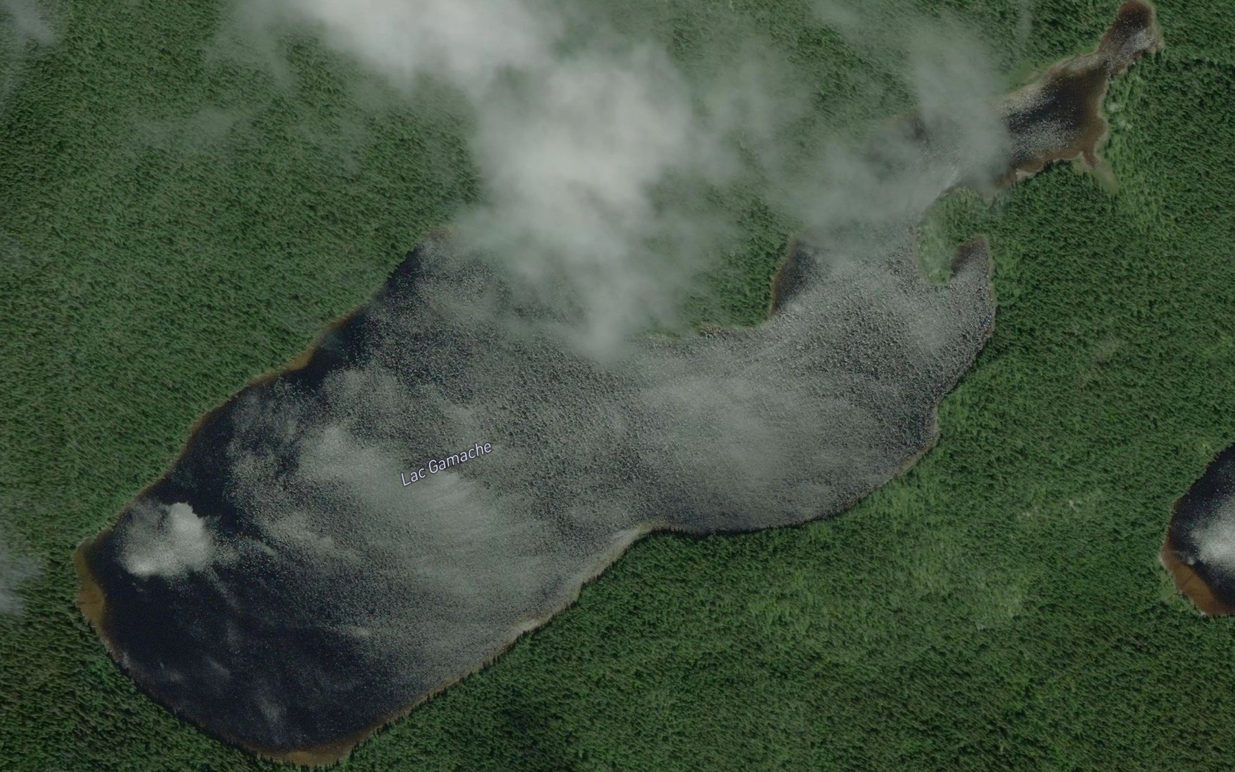Satellite map of the Lac Gamache