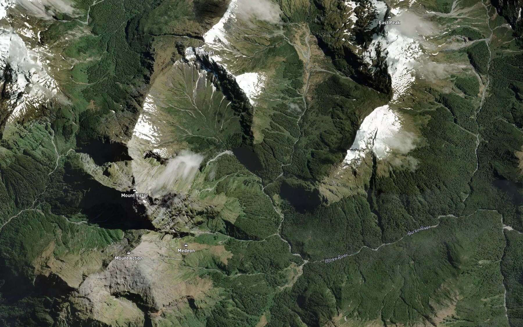 Satellite map of the Branch Creek